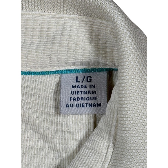 Tommy Bahama Island Zone Mens Polo Shirt Large Beige Stripe Golf Casual - Picture 3 of 7